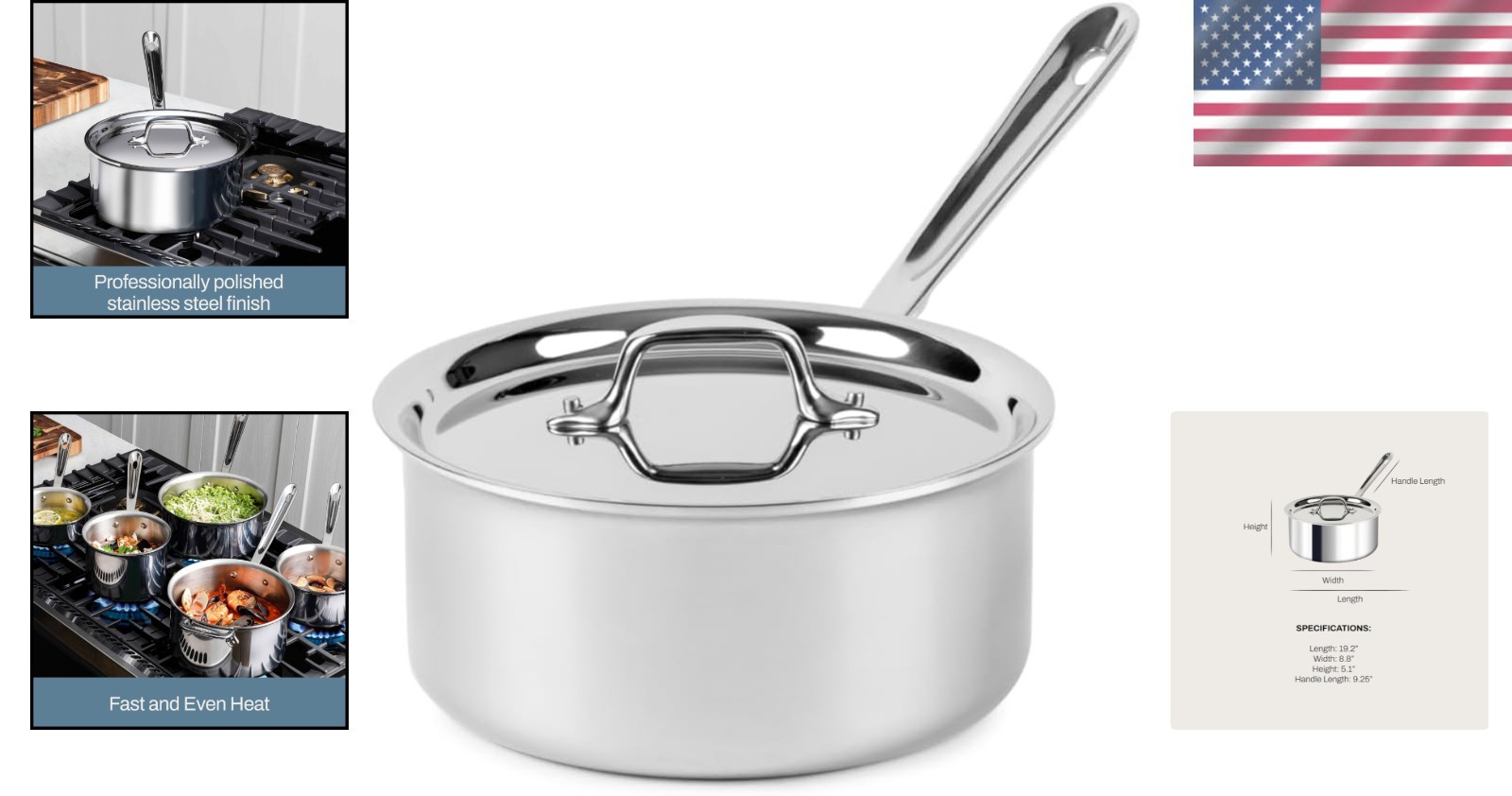 Stainless Steel Saucepan for Even Heat Distribution