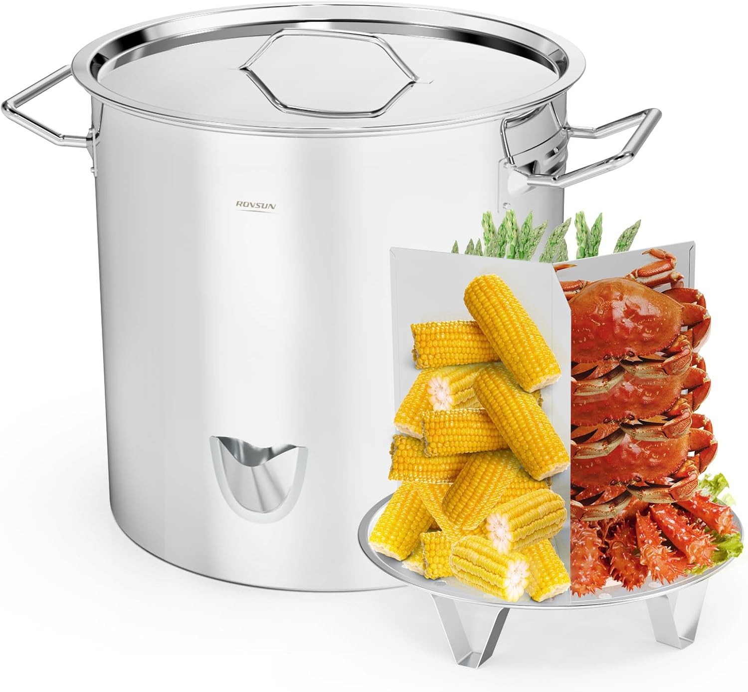 Multi-Use Stainless Steel Steamer – 52QT Large Capacity for Seafood, Tamales New
