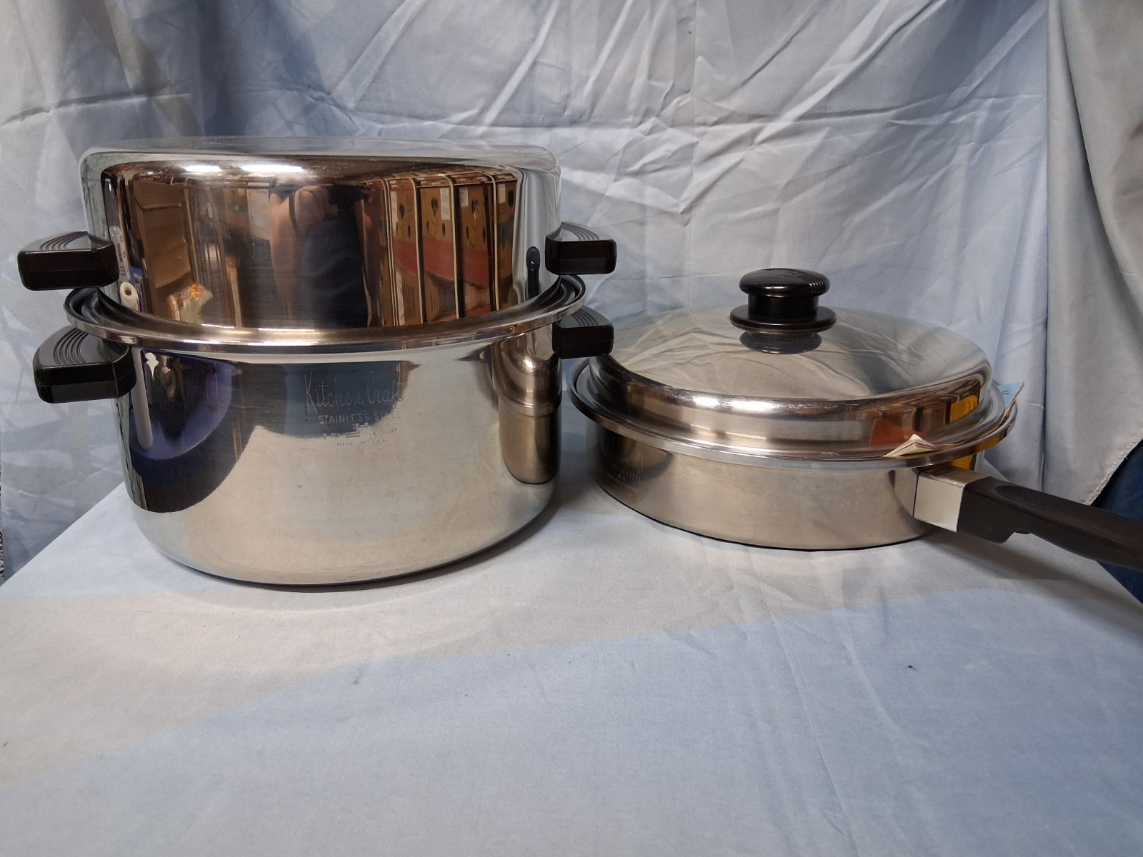 Kitchen Craft 18-8 3 Ply 6 Quart Stock Pot and 9 1/2 inch Saute Pan Plus Extras