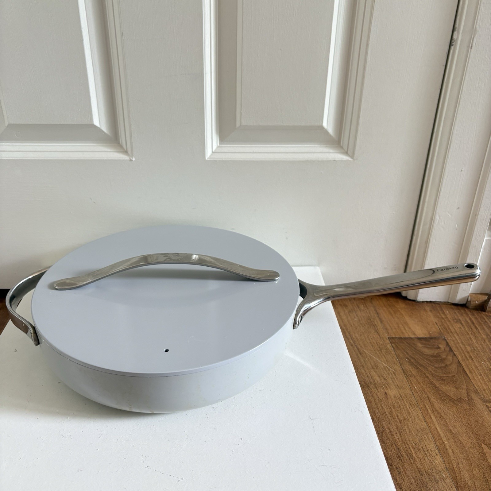 Caraway Nonstick Ceramic Sauté Pan with Lid 4.5 qt, 11.8″ – Non Toxic, Gray