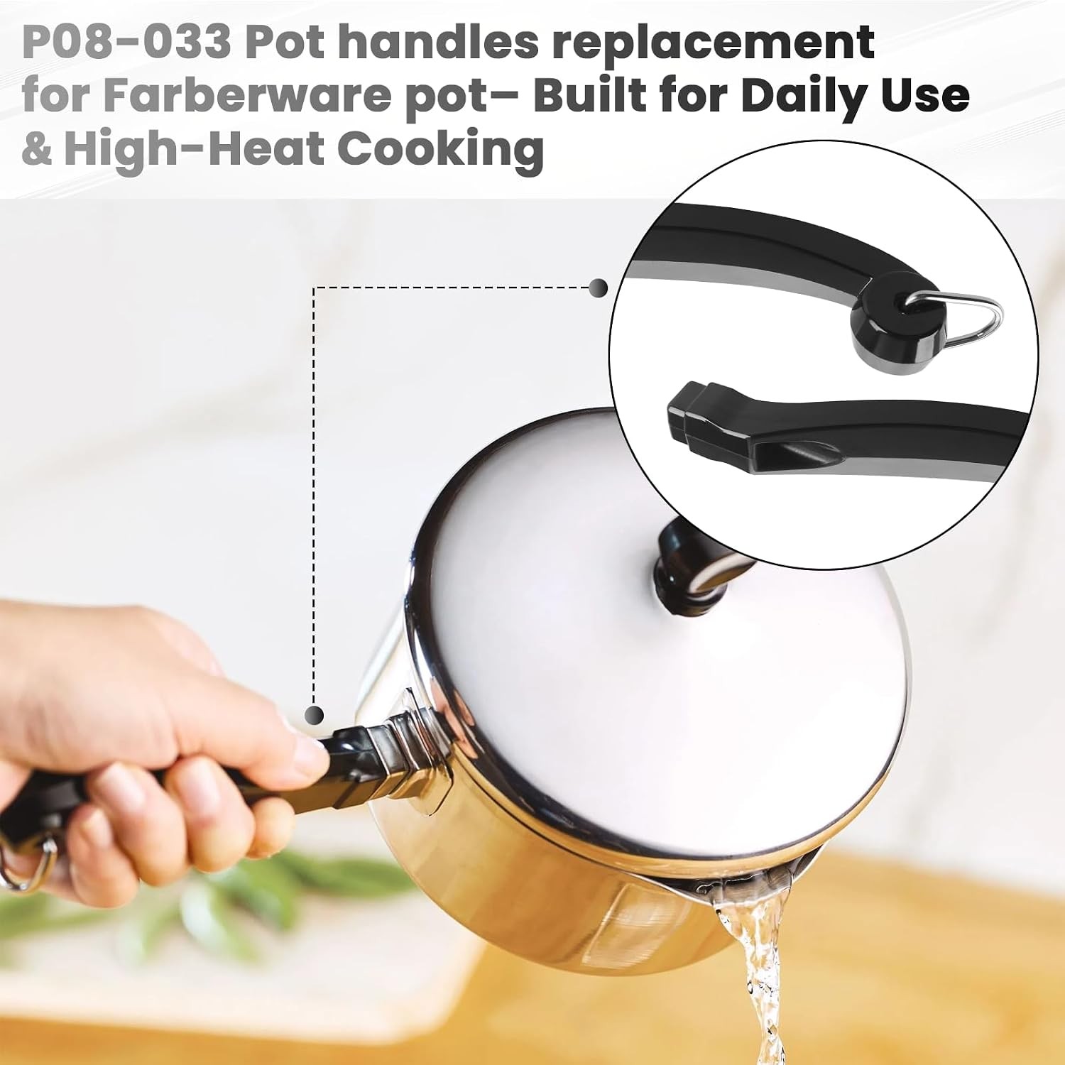 P08-033 Saucepan Handle Replacement (Long) for Farberware Saute Pans Handle