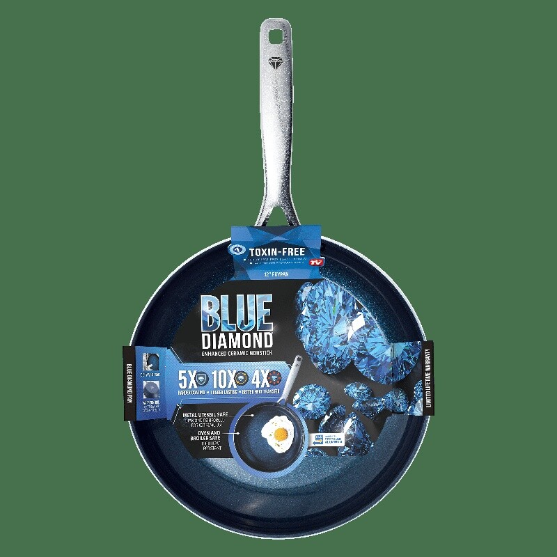 Toxin Free Ceramic Nonstick Skillet Fry Pan 12 Inch Metal Utensil Safe Kitchen
