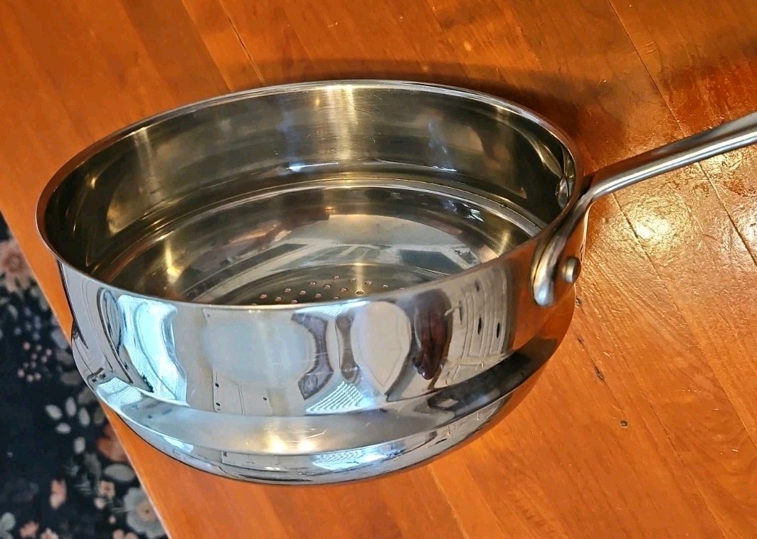 All Clad Stainless 8.5 In Diameter 4″ Tall Steamer Insert Drainer Pot 3 Qt