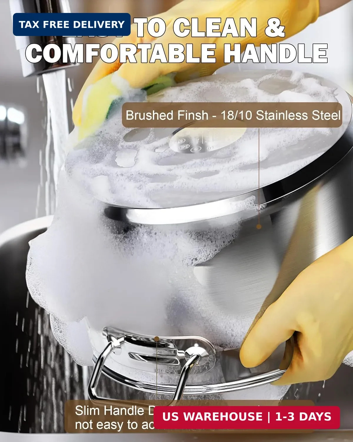Cooks Standard Stainless Steel Stockpot 20 QT, Stock Pot with Lid, Professional