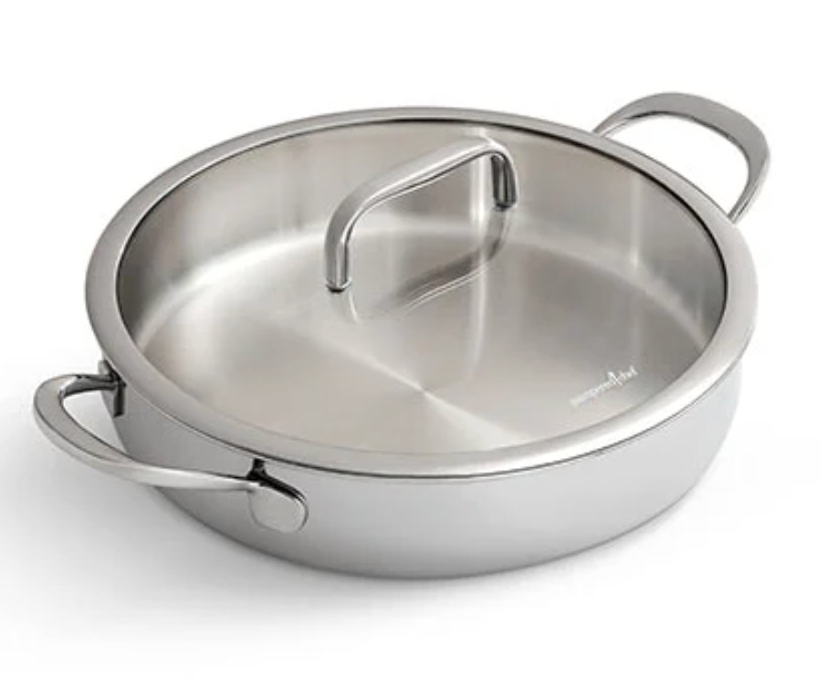 Pampered Chef 4.5 QT Stainless Steel Saute Pan
