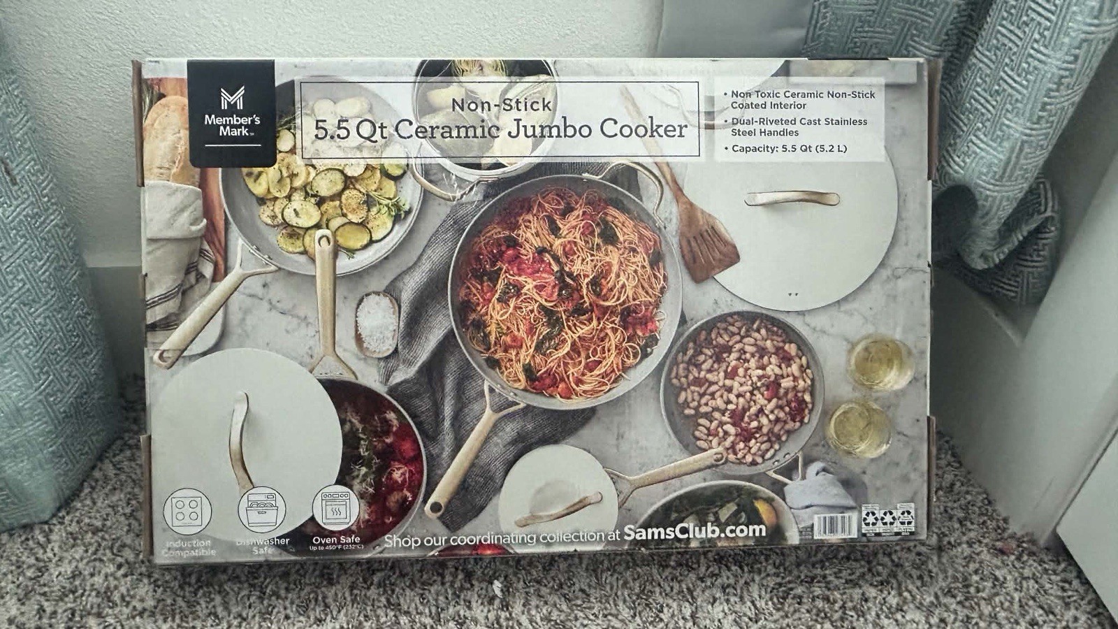 Member’s Mark 5.5 Qt Ceramic Nonstick Jumbo Cooker w/ Lid, Induction Safe