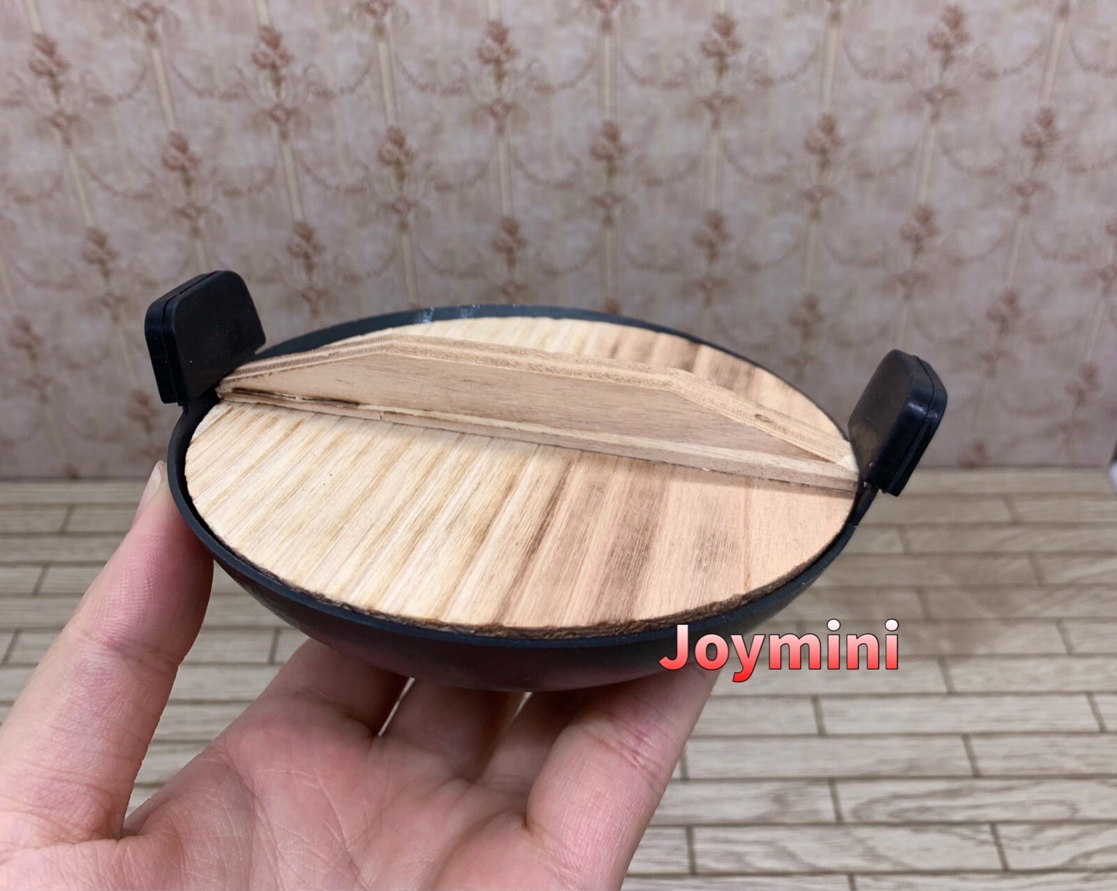 Real Mini Cooking Uncoated Cast Iron Frying Wok Ceramic Dollhouse Miniature Toy