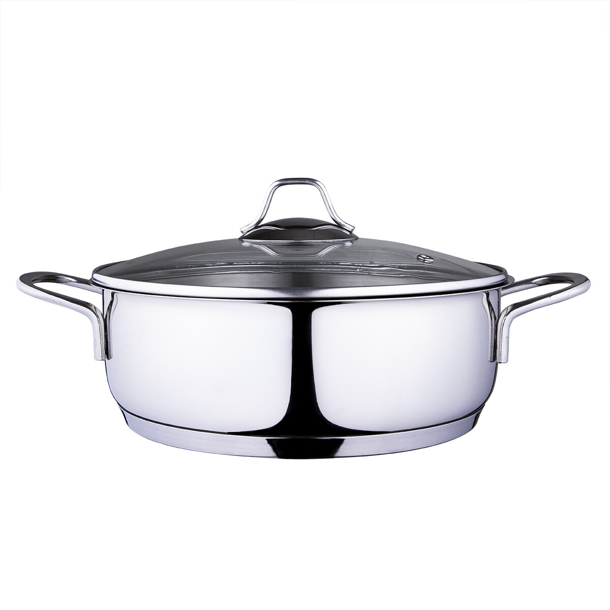 Serenk Modernist Stainless Steel Saute Pan, 2.64 Q Cooking Pan, Dishwasher Safe