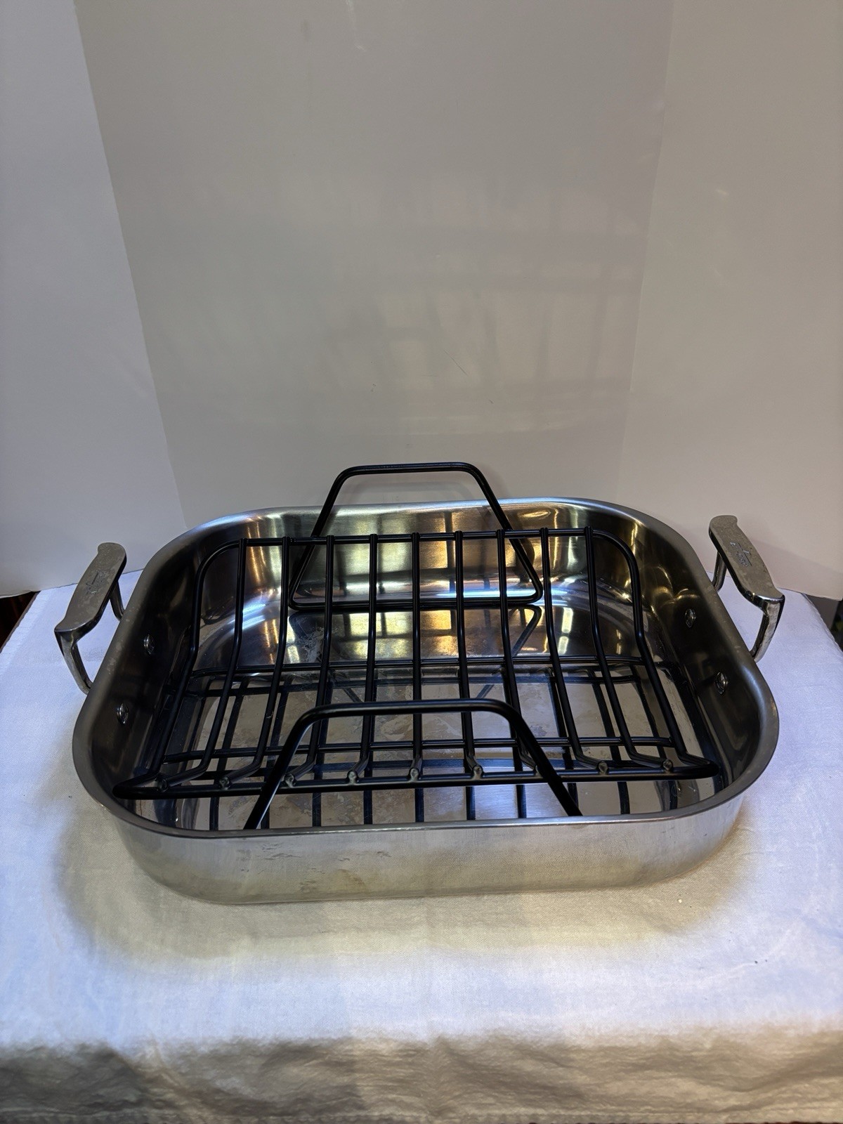 All-Clad Roaster Pan with Rack 12in x 16in Stainless Steel