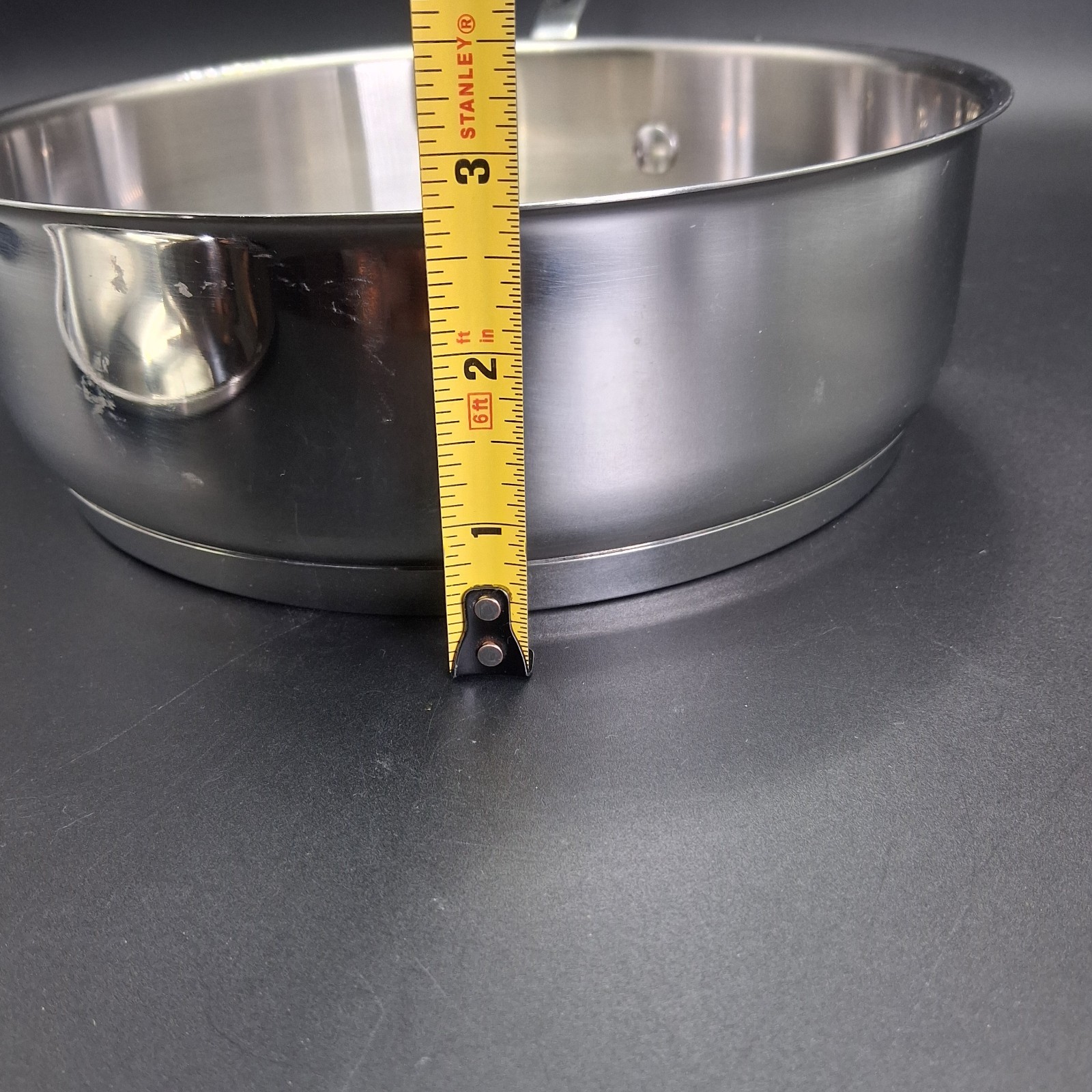 Emeril 2 Qt Stainless Steel Saute Pan w Lid Wide Shallow Riveted Handle