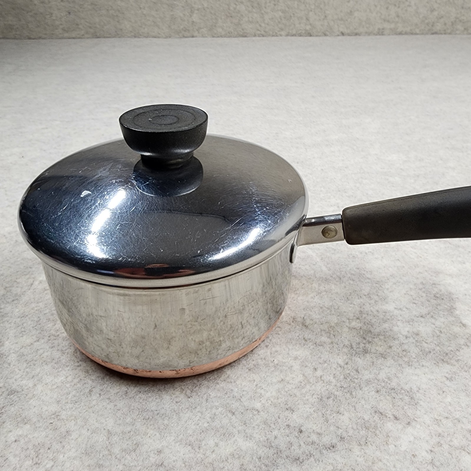 Revere Ware 1801 Copper Bottom Stainless 1 Qt Sauce Pan With Lid Clinton IL 85