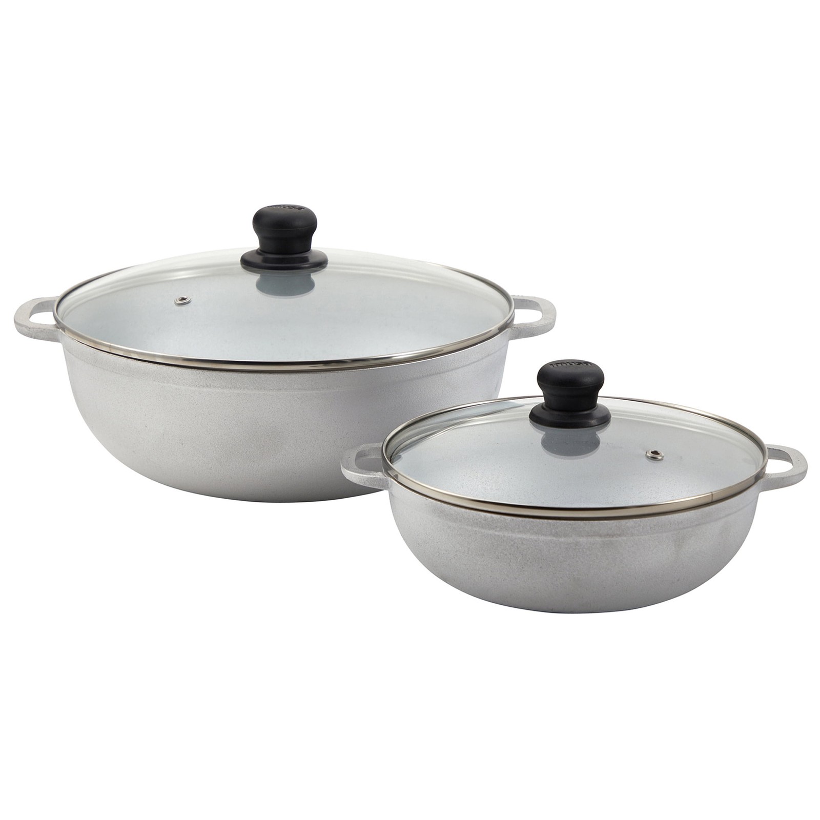 IMUSA 2.5/7.0qt Cast Aluminum Caldero 2pc Set with Glass lid – 22/30cm