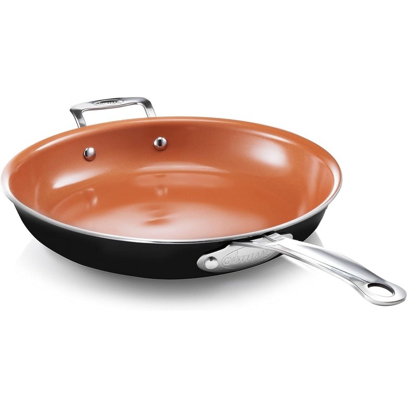 Large 12.5 Inch Ti-Ceramic Nonstick Frying Pan Dishwasher Safe Oven Safe Durable