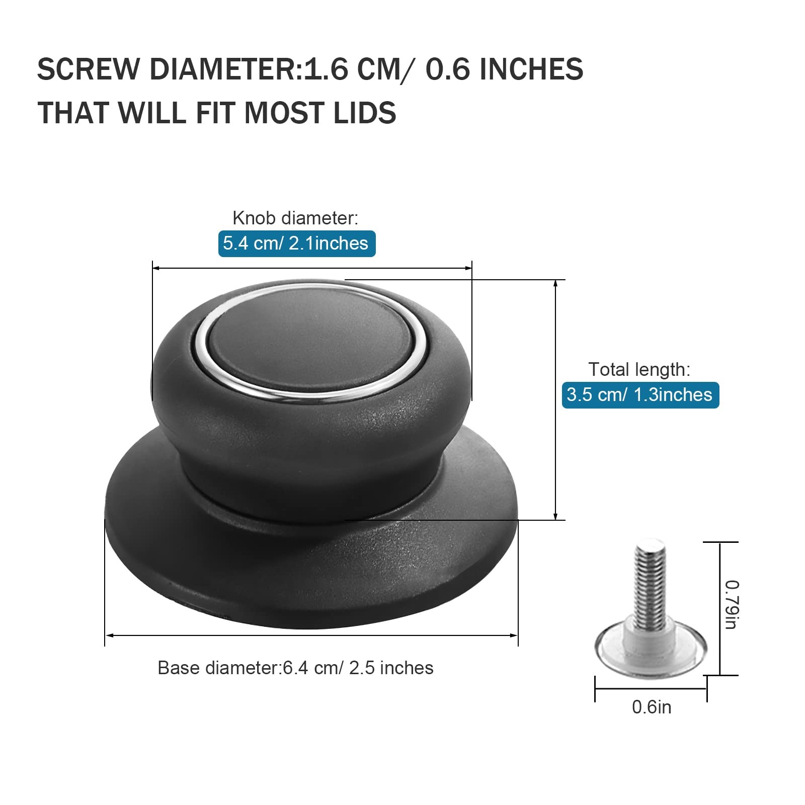 4 PCS Universal Pot Lid Knob Top Replacement Heat Resistant Handle Tool