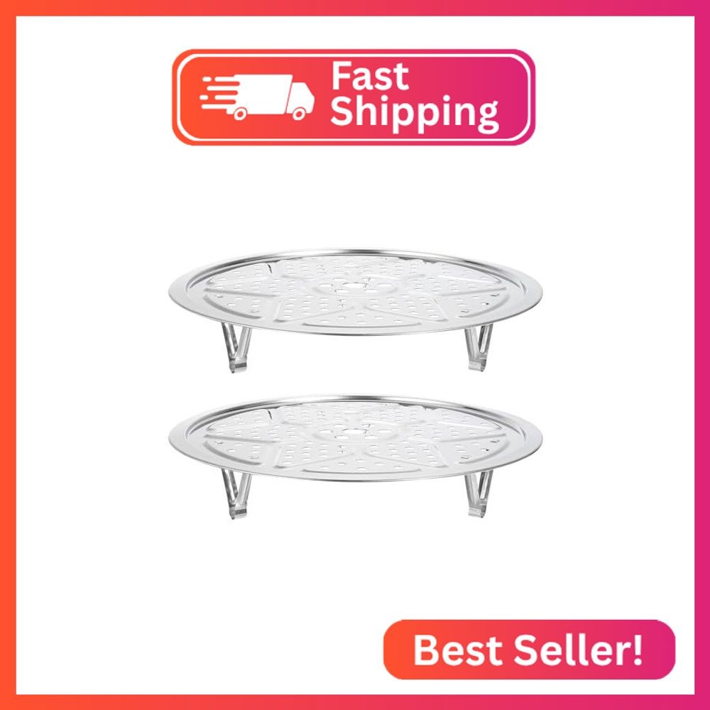 uxcell Stainless Steel Steamer Rack with Stand, 10.2 Inches Pot Steaming Tray fo