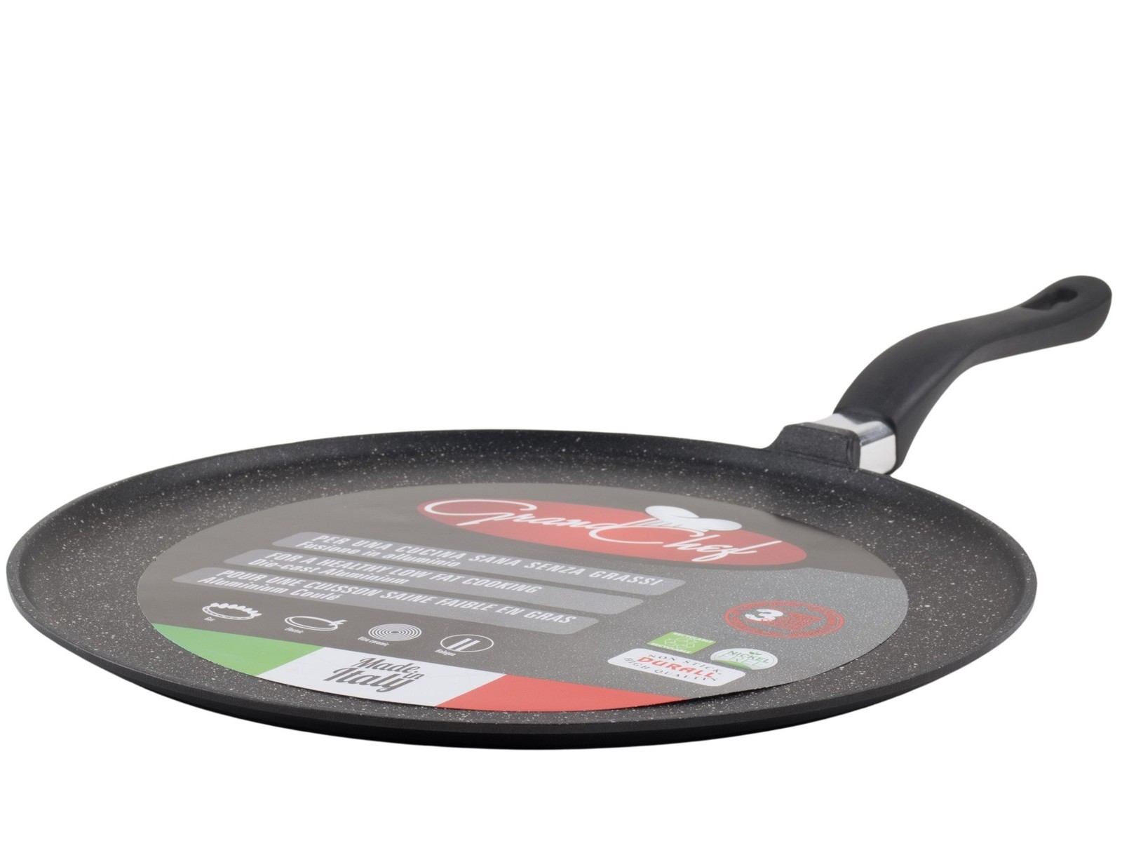 Roch Guss Grand Chef Crepe Griddle Pan Made in Italy Large Size 32 cm