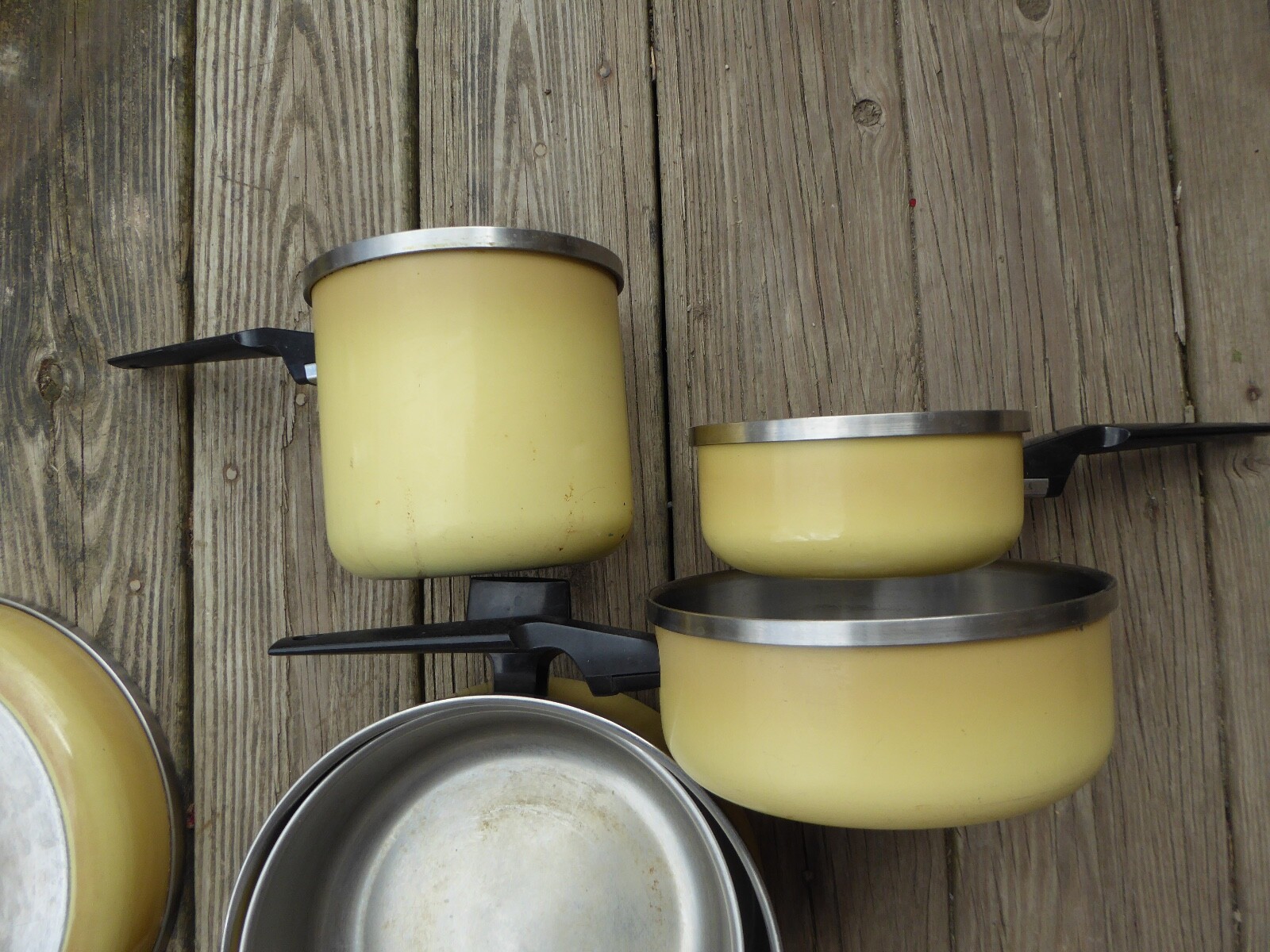 15 Piece Mid Century Cookware Set Pots Pans Lid West Bend Townhouse Harvest Gold