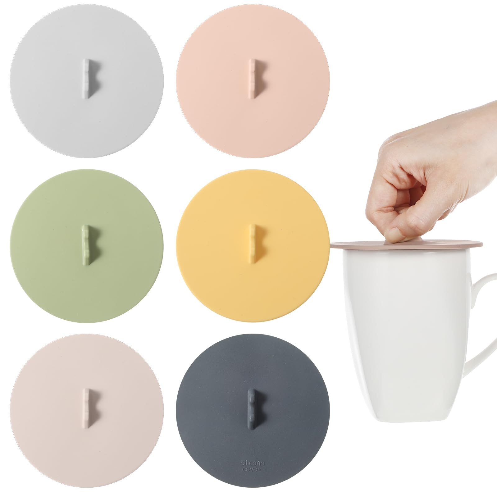 Best Silicone Lids for Cups, Ymapinc 6Pcs Cup Covers, Colored Universal Lids