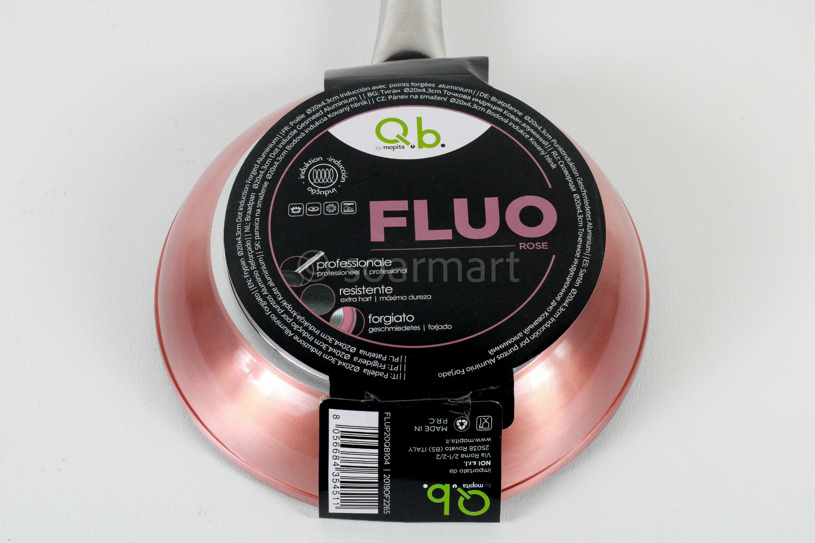 Q.b. Fluo Frying Pan Forged Aluminium 8″ (20cm ) Speckled Black / Pink