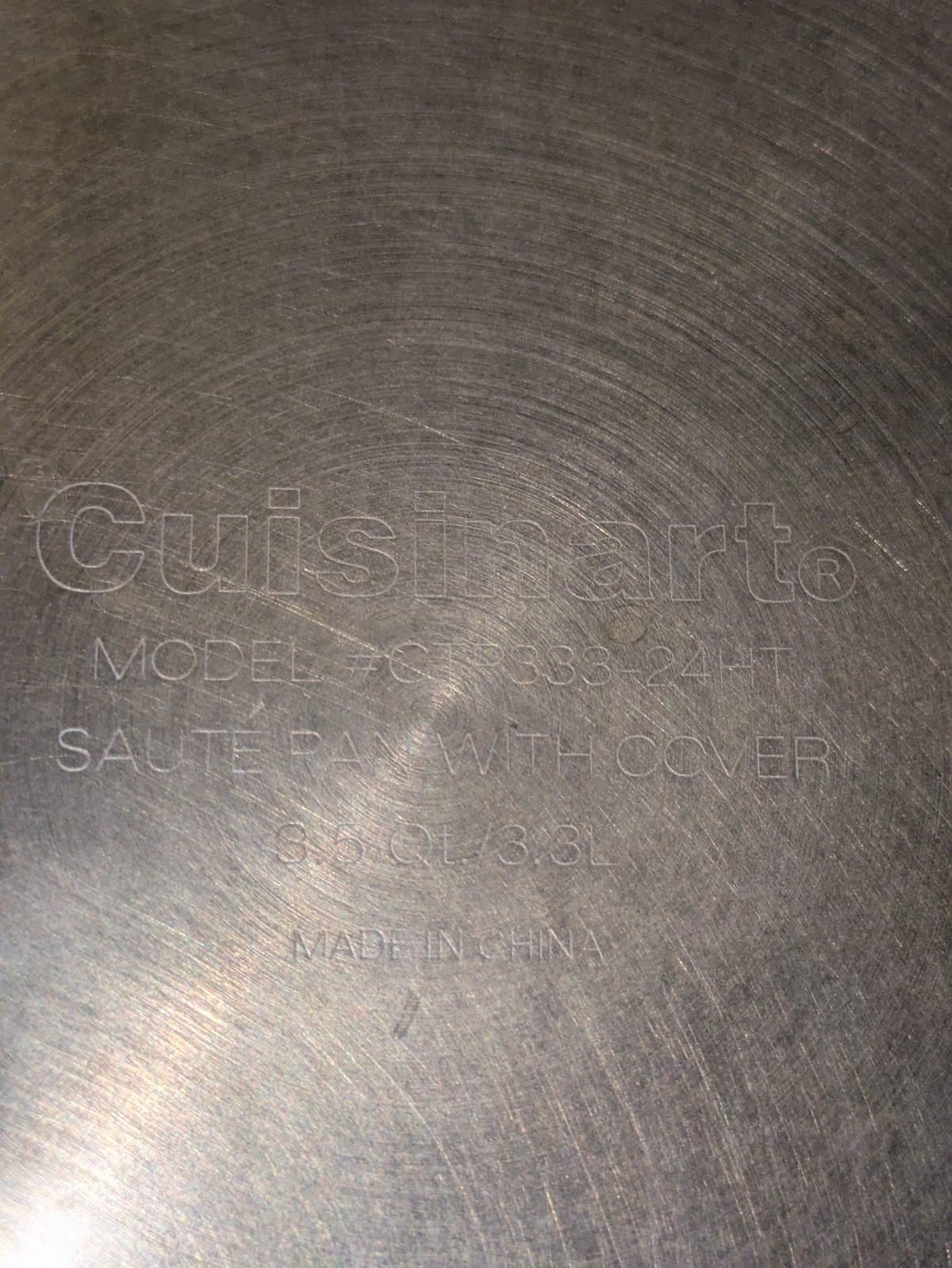 CUISINART COPPER BOTTOM SAUTE SKILLET PAN & LID COVER CTP333-24HT