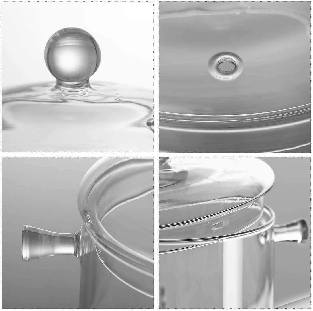 Glass Cooking Pot – 1.5L/50Oz Heat-Resistant Borosilicate Glass Handmade Cookwar