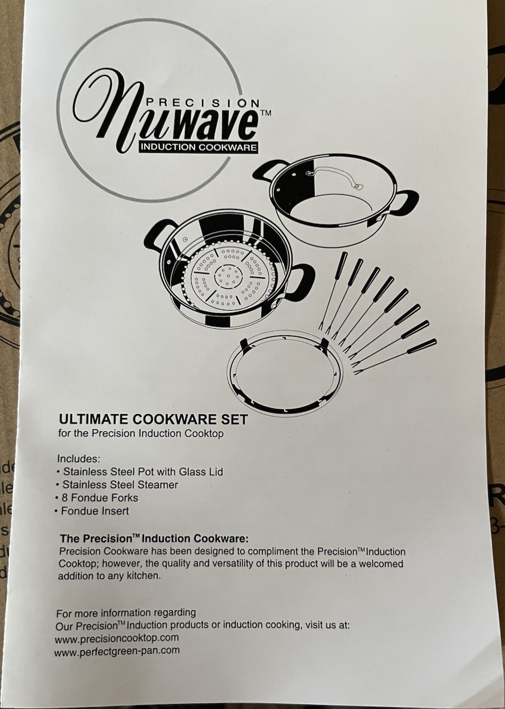 NuWave Precision Induction 11-Pc Stainless Set w/Lids Stockpot Steamer 31121