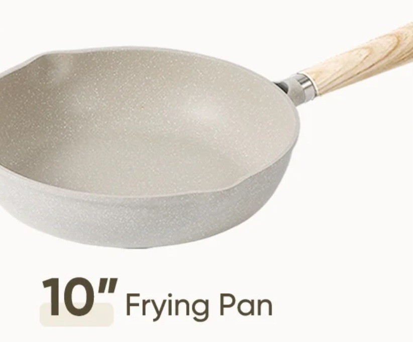 CAROTE ~ 10″ Frypan ~ Even Heat ~ BEIGE ~ Non-Stick Surface ~ All Stovetops