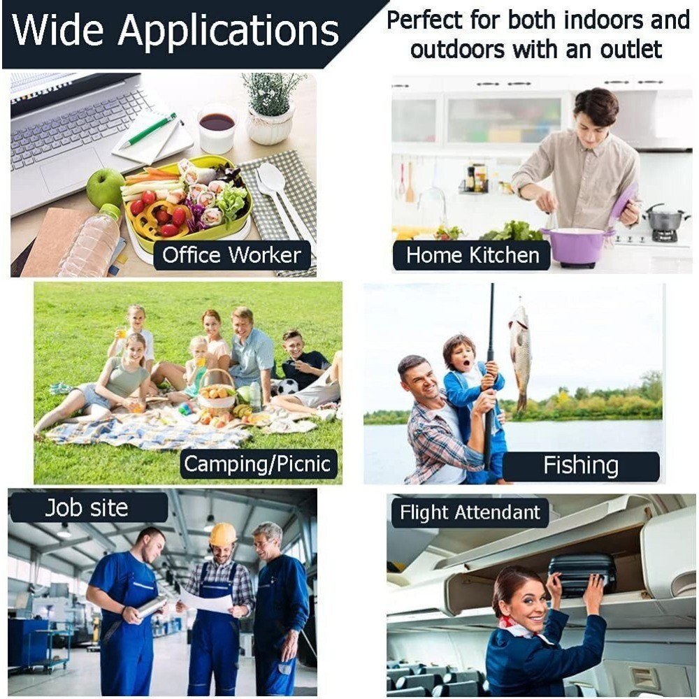 110V Lunch Bag Portable Electric Heating Lunch Box Office Mini Microwave Oven