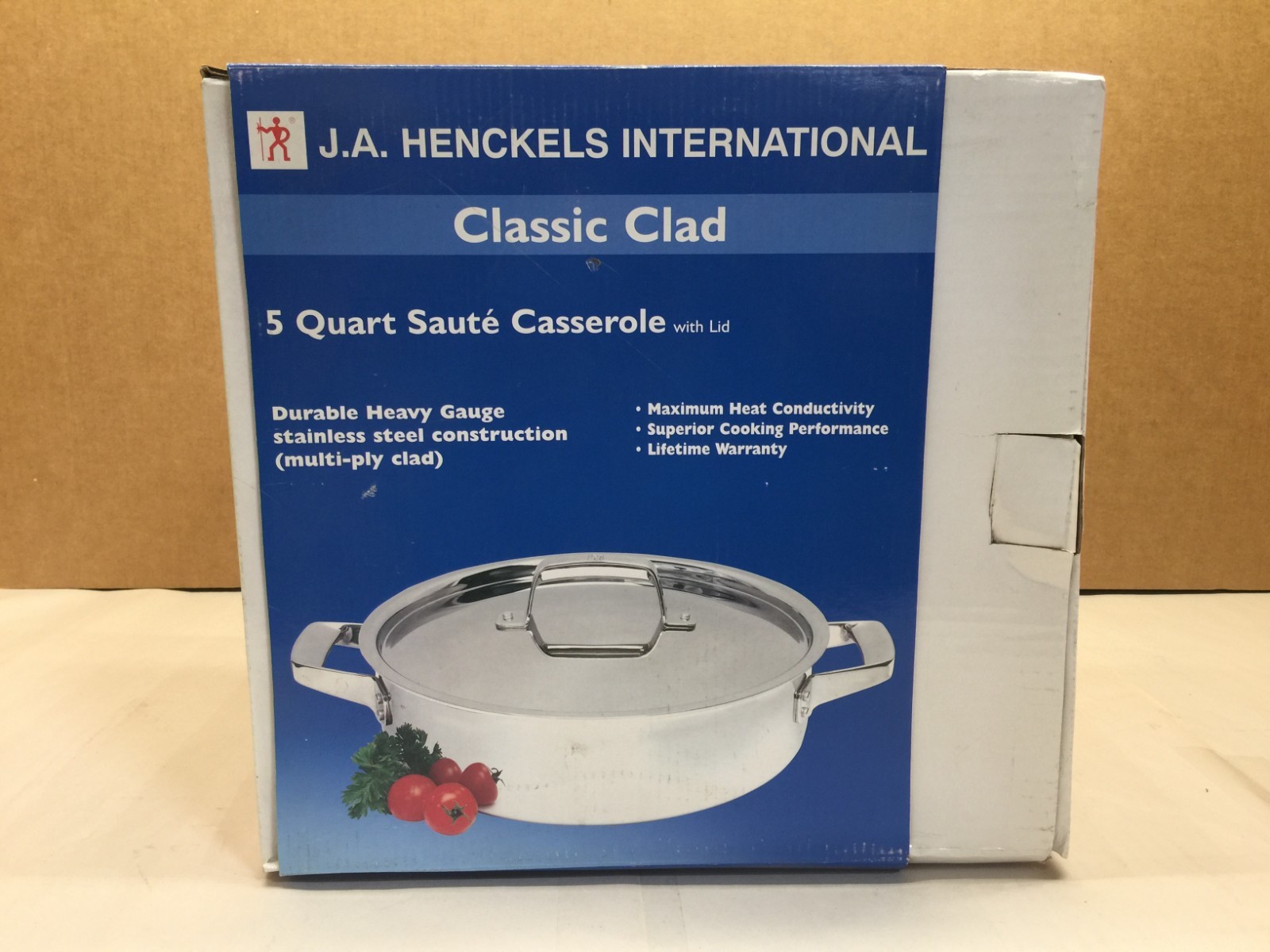 J.A. Henckels International Classic Clad 5-Quart Saute Casserole with Lid