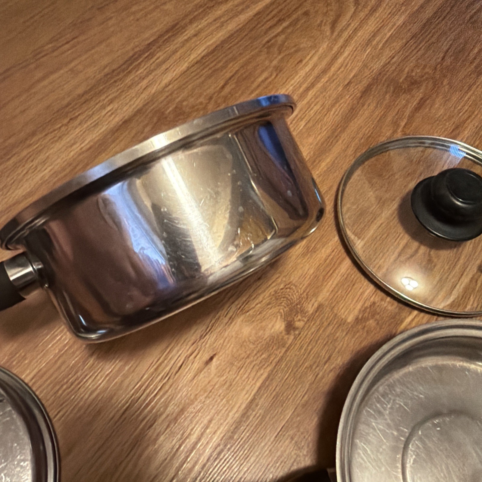 Deluxe Permanent Stainless Cookware Collection Sauce Pan And Skillets