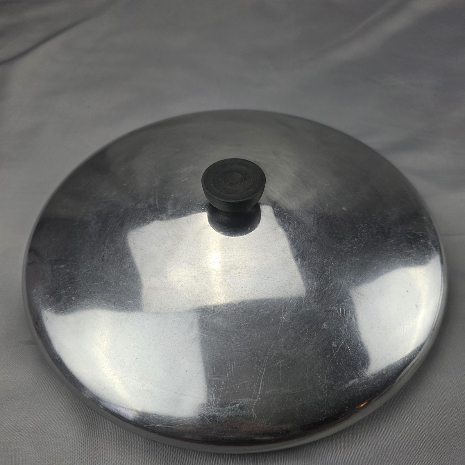Revere Ware Aluminum Pan Lid 11″ Round Replacement Pot Skillet Cover Black Knob