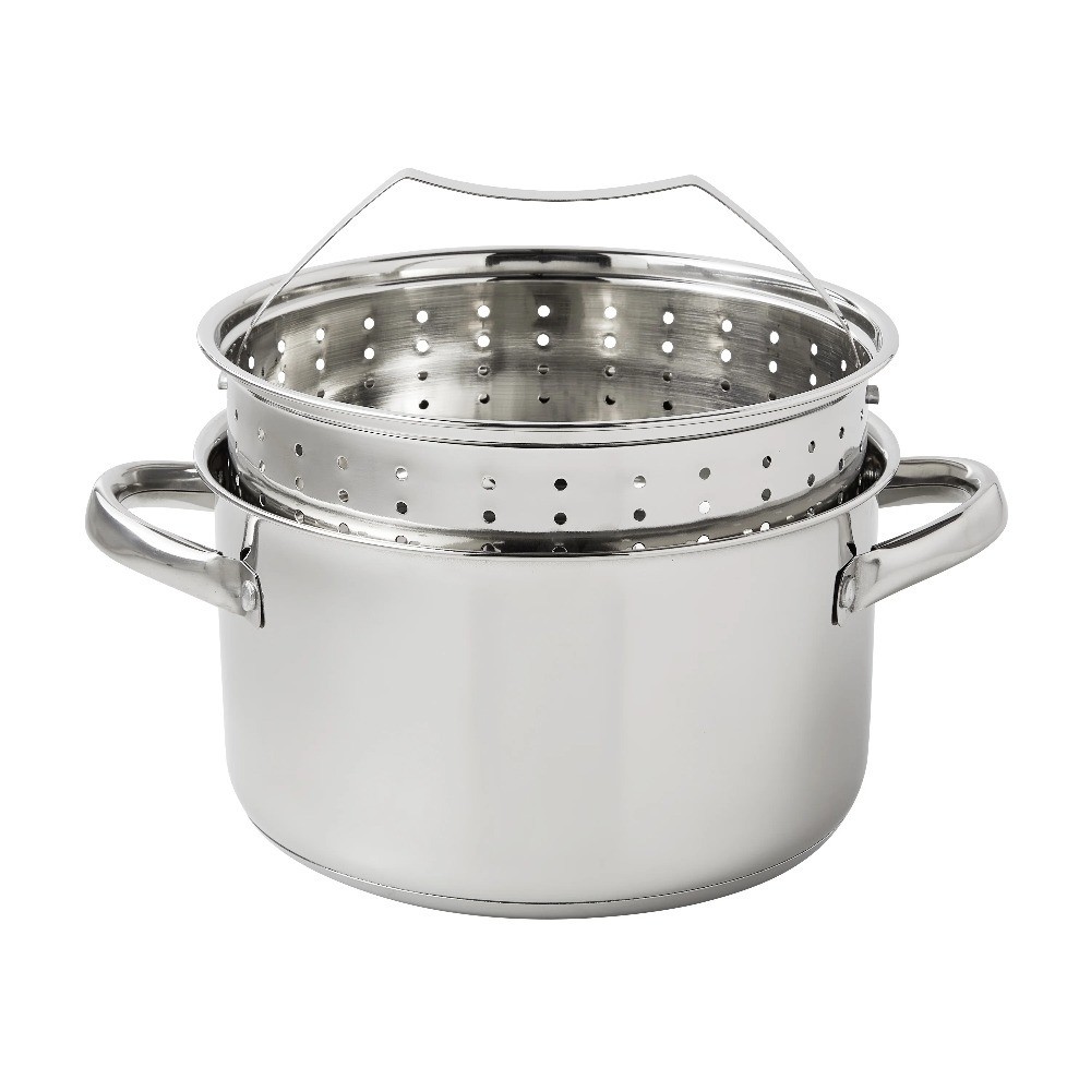 Stainless Steel 4 Quart Glass Lid Steamer Pot Induction Compatible Dishwasher
