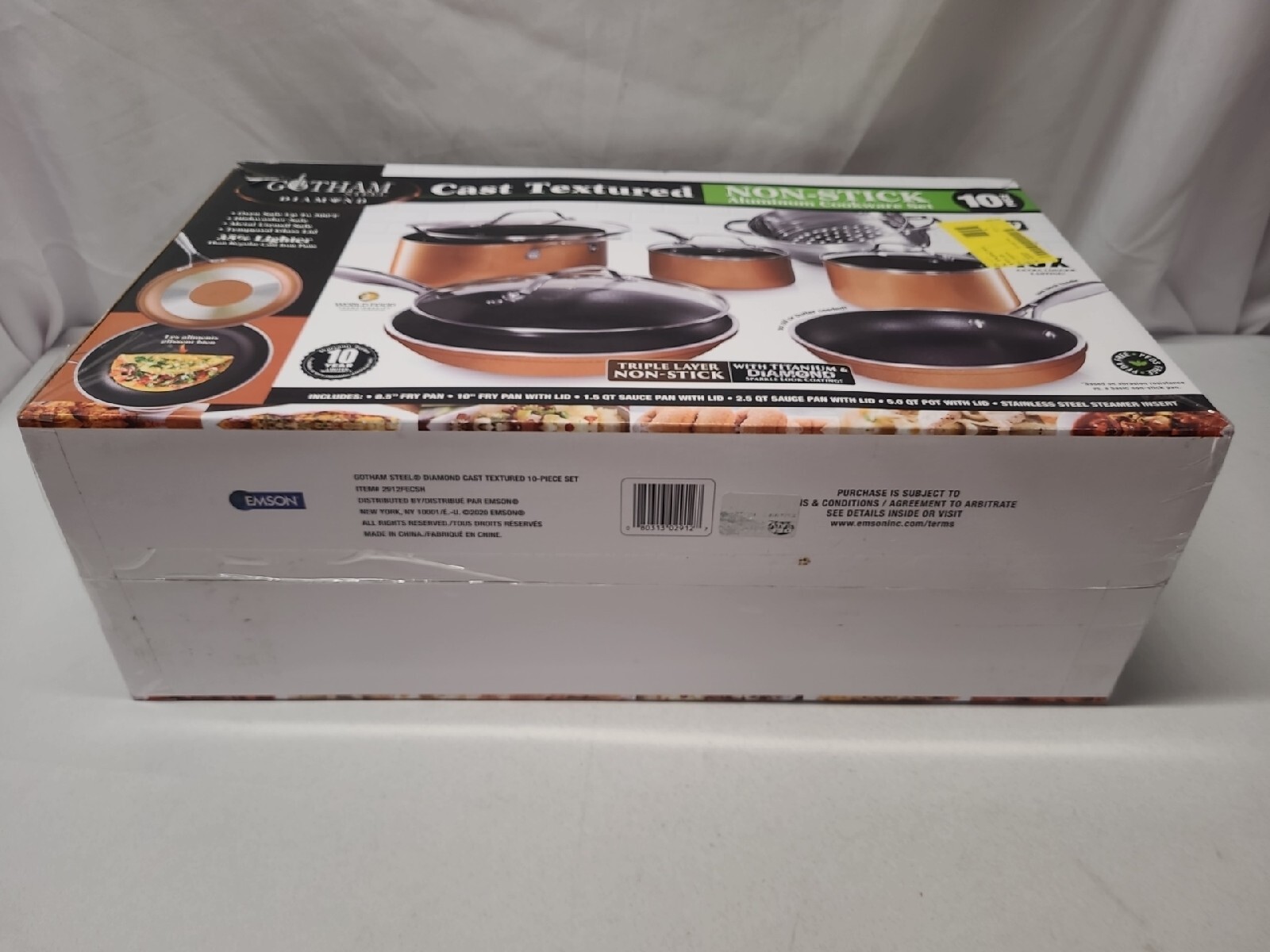 Cast Textured Aluminum Ceramic Nonstick Cookware 10-Piece Set Cool Handle NEW