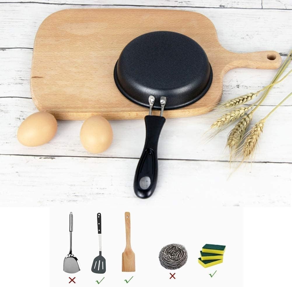 Portable Non-Stick Frying Pan – 4.7 Inch Cast Iron Egg Skillet for Quick Meals