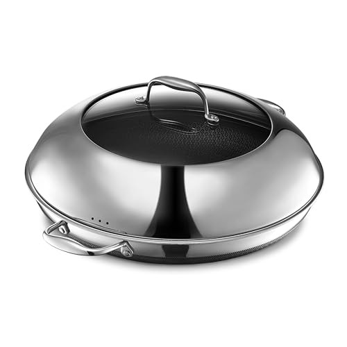HexClad Hybrid Nonstick 14-Inch Frying Pan with Lid
