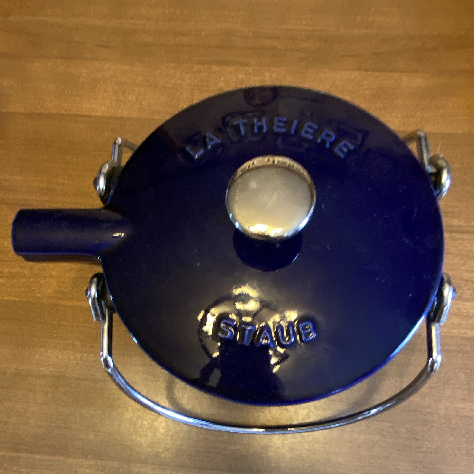 Staub Blue Enameled Cast Iron 0.5 qt. round Tea kettle