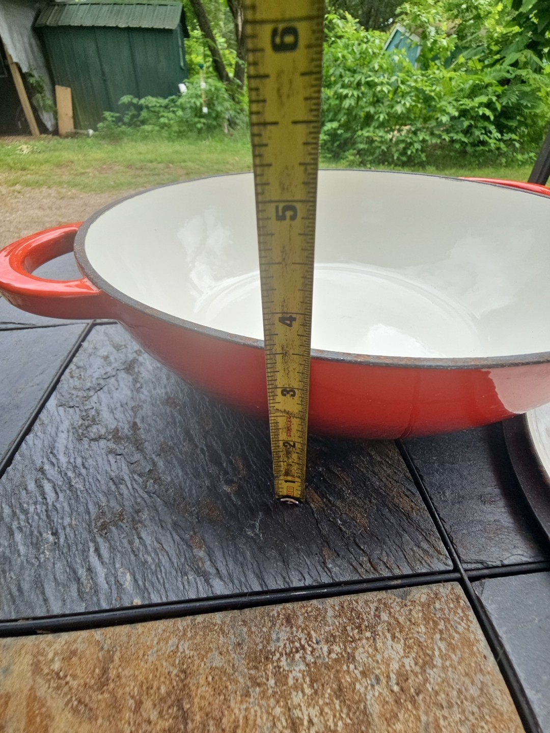 Cook Essentials 5qt Cast Iron Braiser Dutch Oven 12″ × 4″ deep NEW tiny chip
