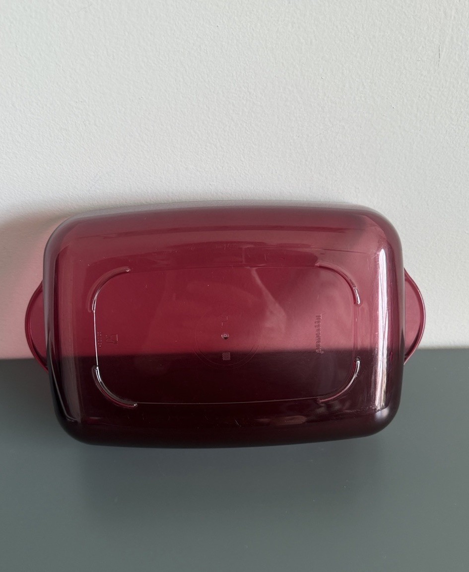 Tupperware Vintage Microwave Rectangle 1.7L Cooker Steamer Cranberry Red 4 Piece