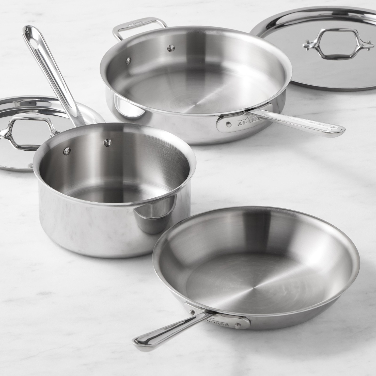 All-Clad D3 Tri-Ply Stainless-Steel 5-Piece Cookware Set