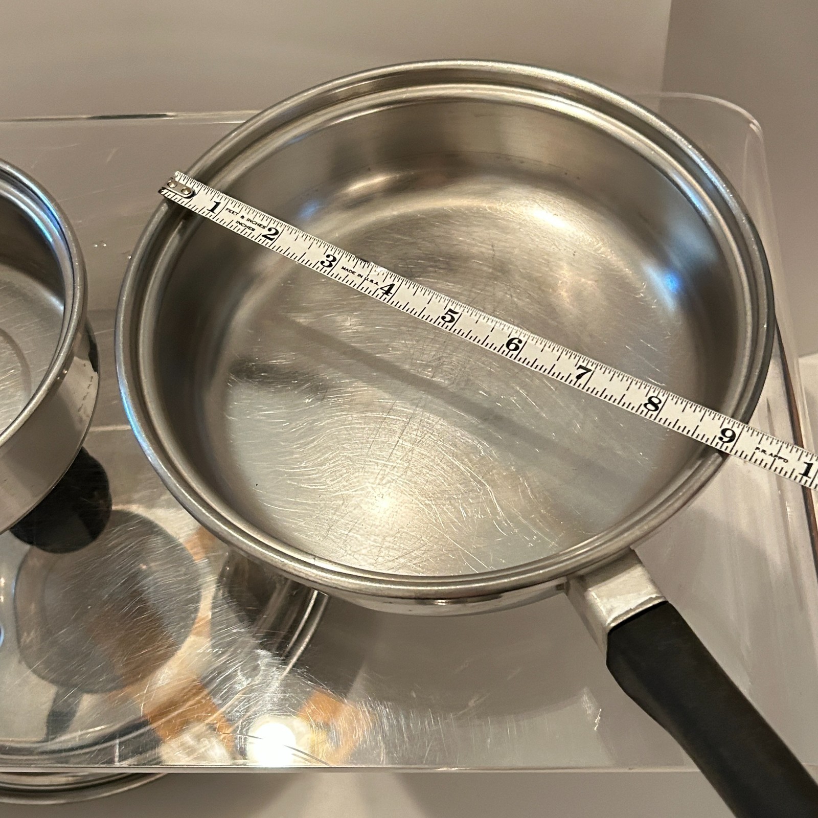 12 Piece Saladmaster Pots & Pans Lot Tri-Clad Stainless Vapo Lids Egg Poacher