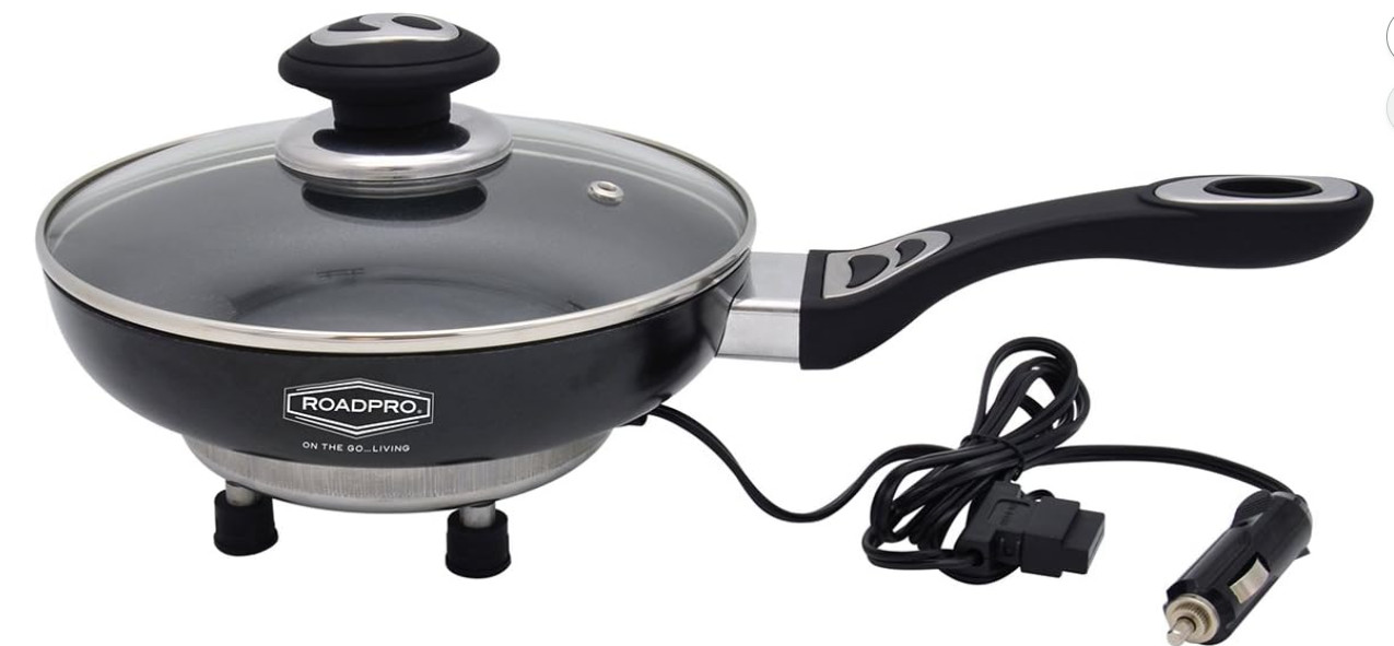 Roadpro RPSL-335 12V Portable Frying Pan Frying Pan Black Small