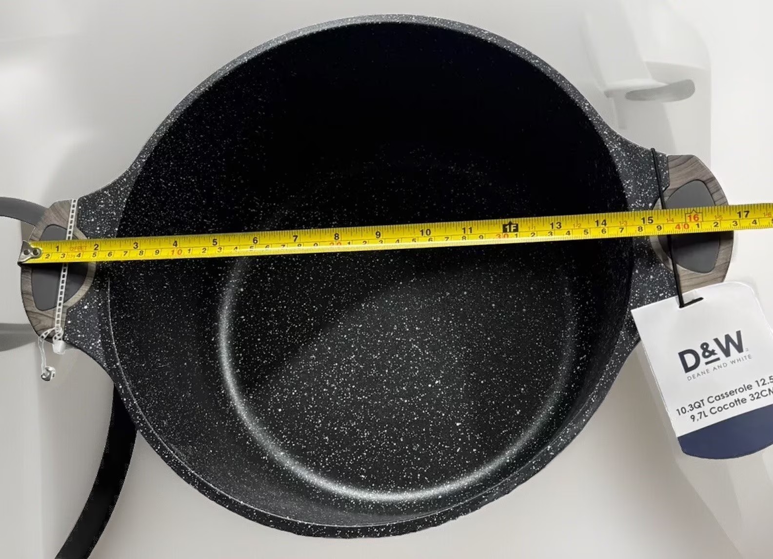 Deane & White D&W Casserole Stock Pot Nonstick With Lid 10.3-QT, 12.5” Cookware