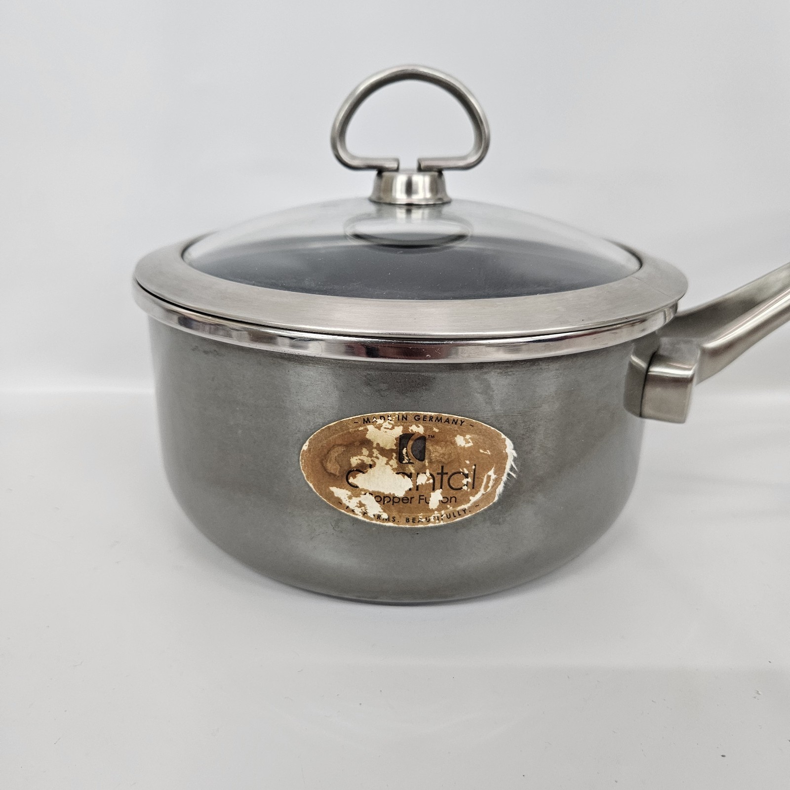 Vtg 1.7qt Chantal Copper Fusion Saucepan Lid Induction Suitable Made in Germany