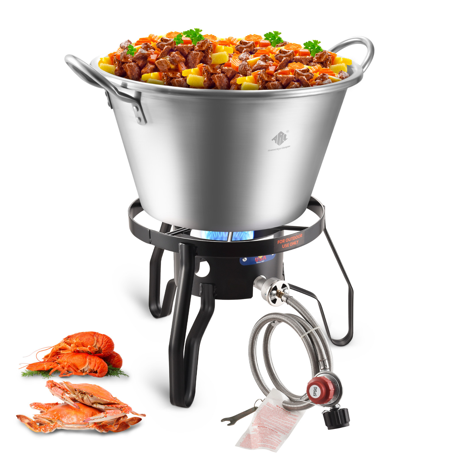 41QT Outdoor Wok and Propane Stove Outdoor Cooker Set