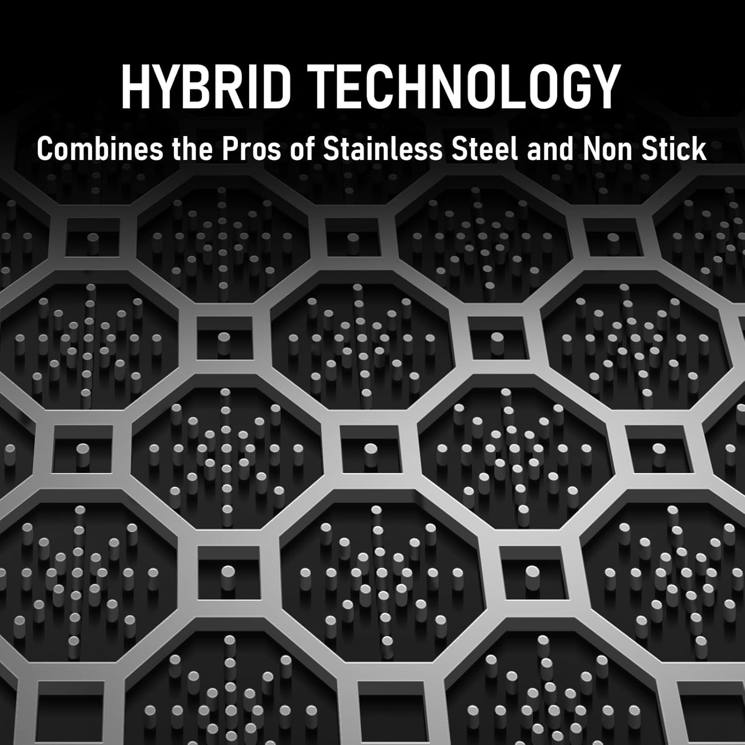 Hybrid 12-Inch Wok with Steer,Nonsti Stainl Steel Woks &