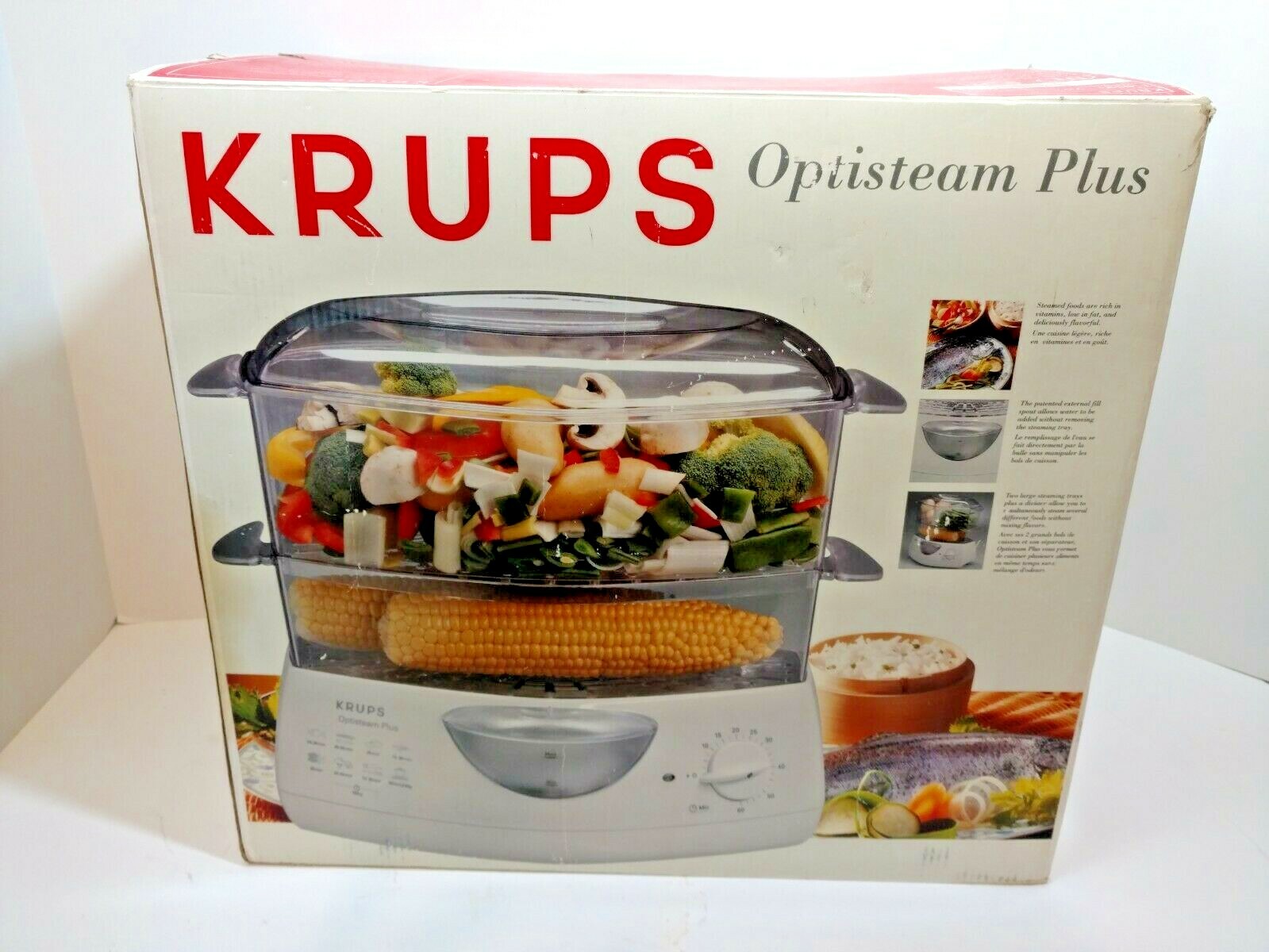 Krups Opti Steam Plus 2-Tier steamer 2 trays (13-cup and 10-cup) & 6 cup RICE