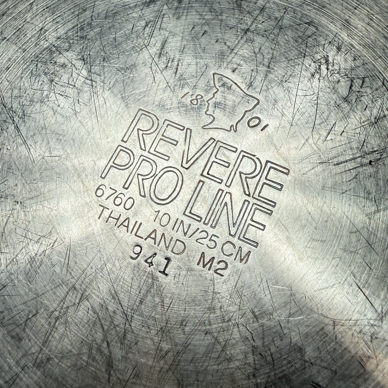REVERE Pro Line 1801 Stainless 10″ Saute Fry Pan Skillet Copper Core 6760 w/ Lid