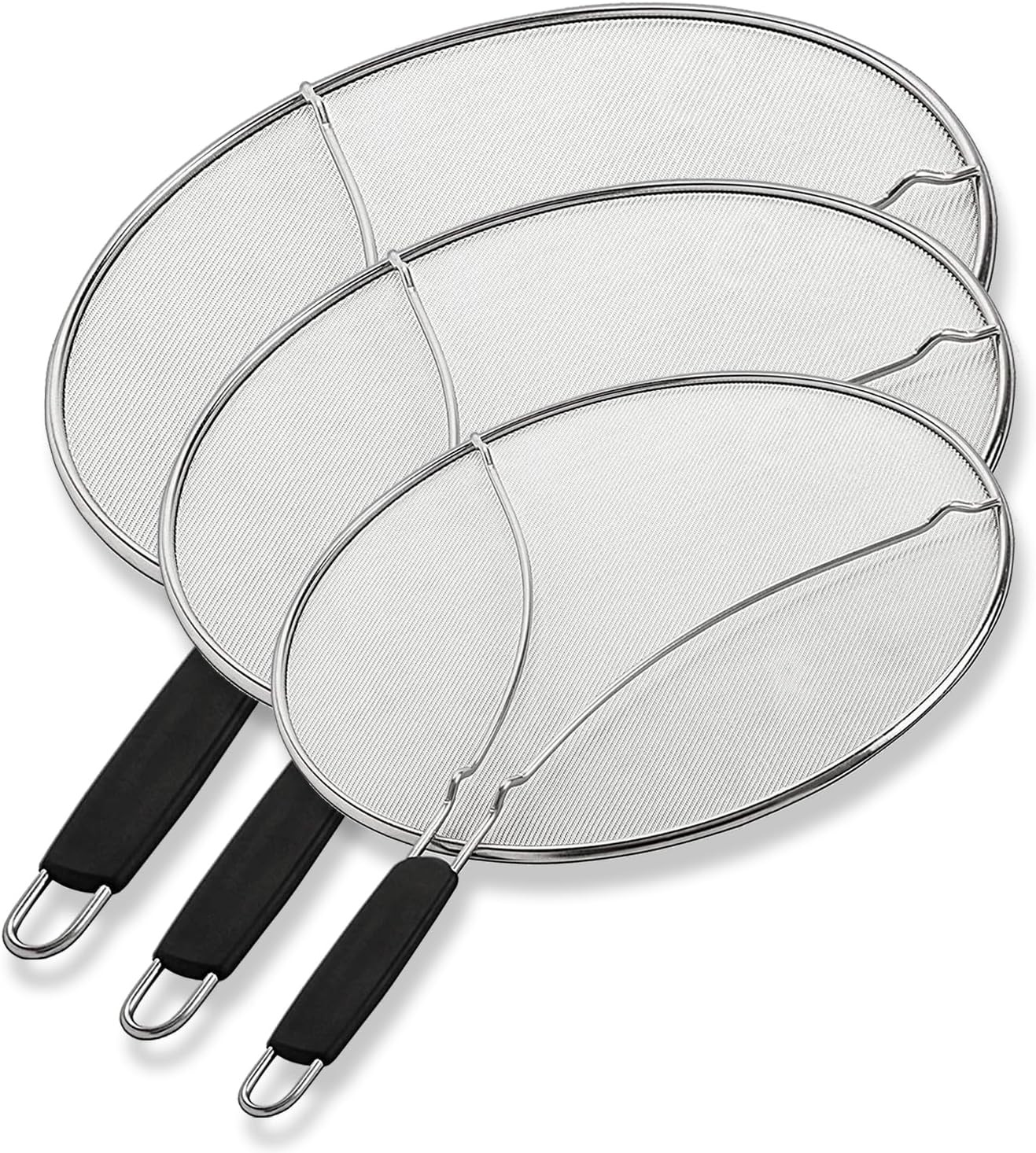 Splatter Screen for Frying Pan – 9.5/11.5/13 Inch Stainless Steel Grease Splatte