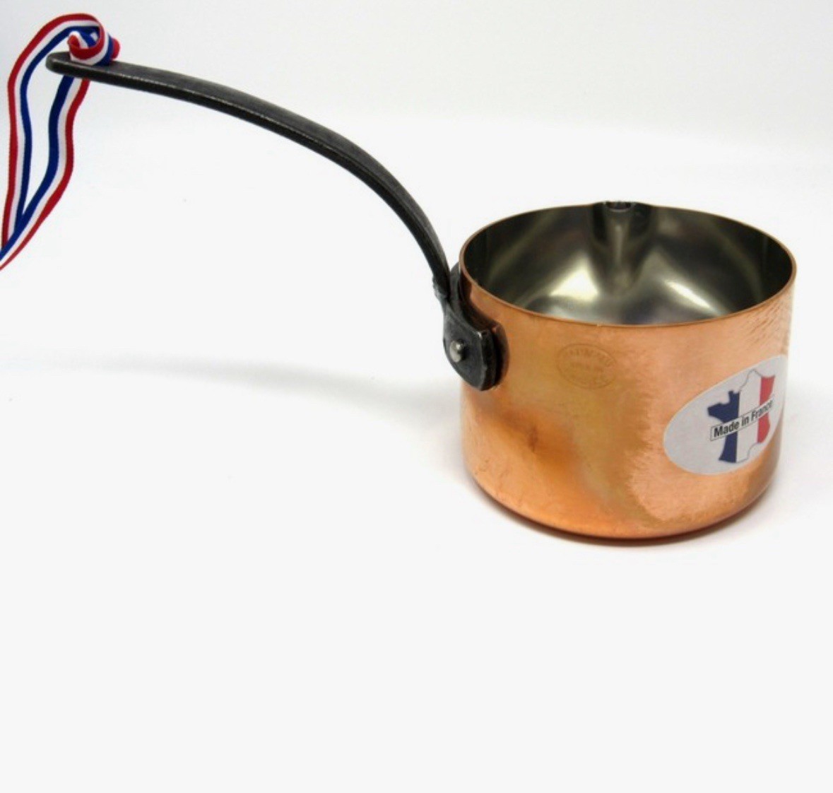 BAUMALU Copper Saucepan Tin-coated Cast Iron Handle Pour Spouts 12Cm