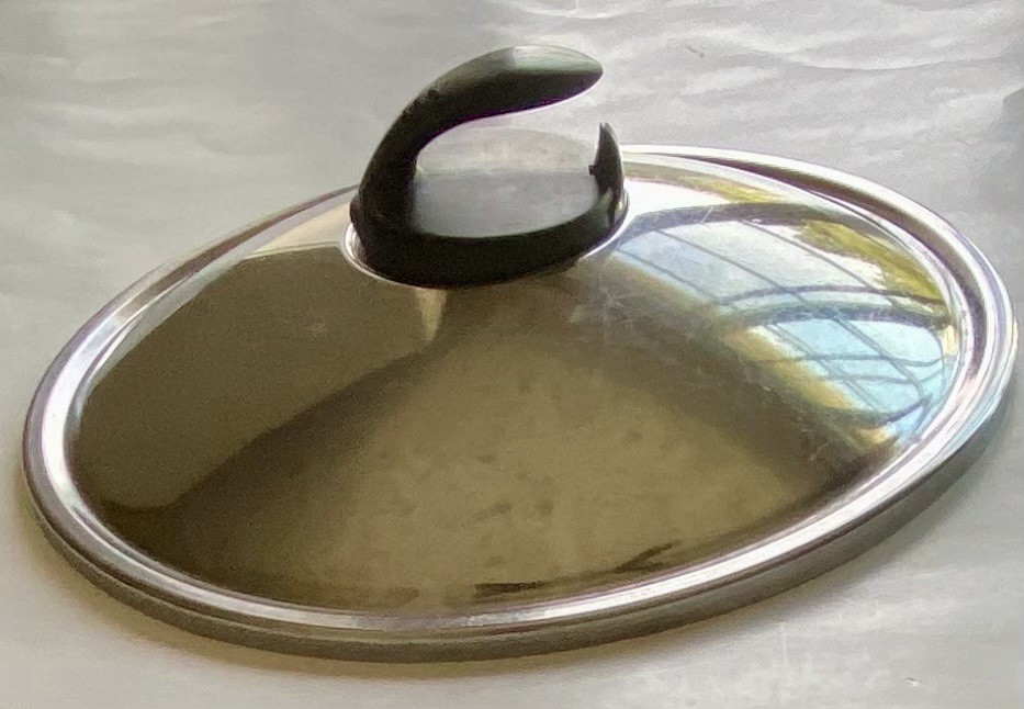 11.” Stainless Steel Replacement Pot Lid Adjustable Steam Vent Black Handle